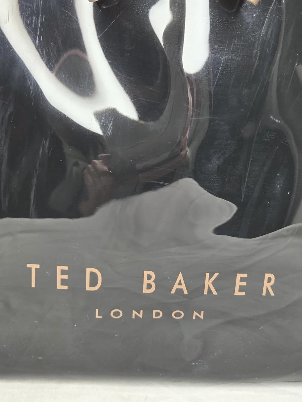 Ted Baker London Patent PVC Tote Bag Gold Bow In Glossy Black Finish - Picture 6 of 16